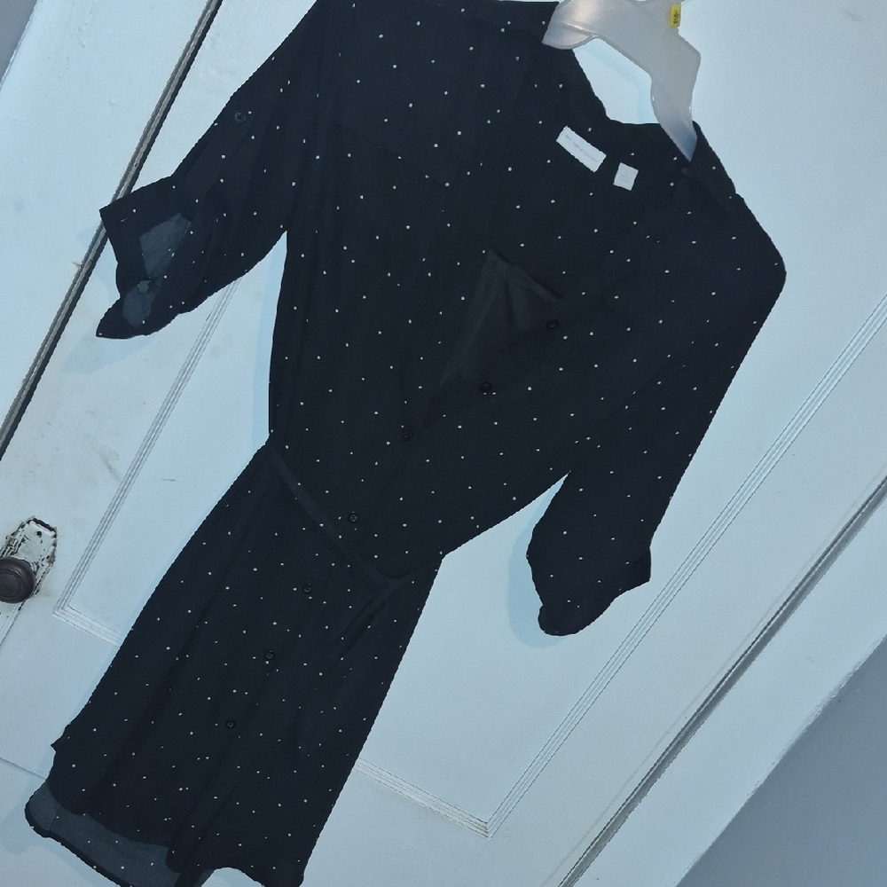 New York & Company Black Dress with White Dots